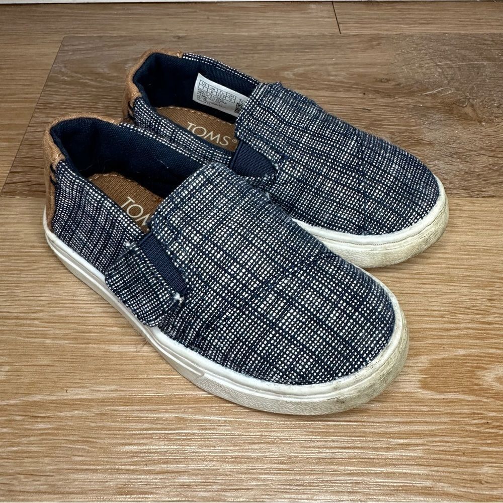 Toms Toddler Size 7 Luca Blue Heathered Slip On Sneakers